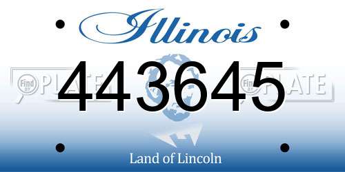 443645 Illinois License Plate