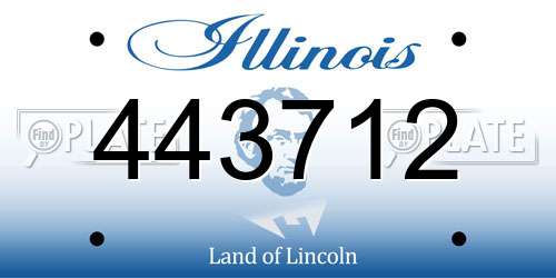 443712 Illinois License Plate