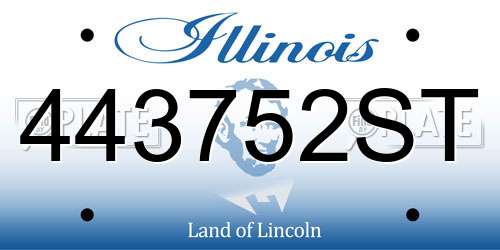 443752ST Illinois License Plate