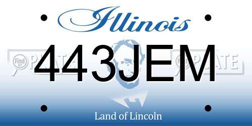 443JEM Illinois License Plate