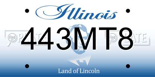 443MT8 Illinois License Plate