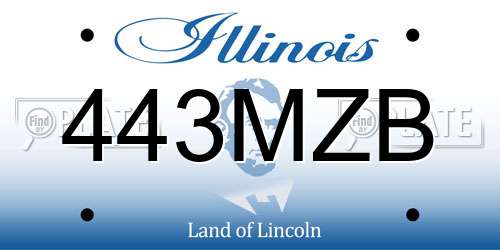 443MZB Illinois License Plate