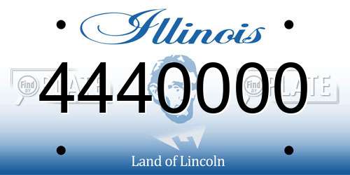 4440000 Illinois License Plate