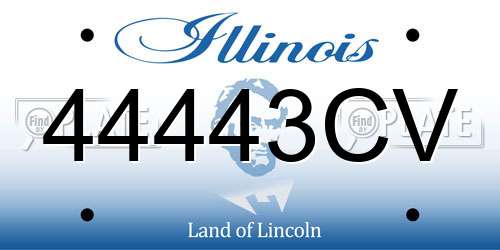 44443CV Illinois License Plate