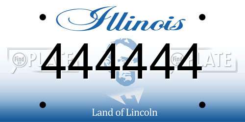 444444 Illinois License Plate