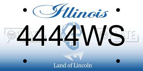 4444WS Illinois License Plate