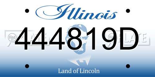 444819D Illinois License Plate