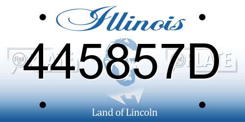 445857D Illinois License Plate