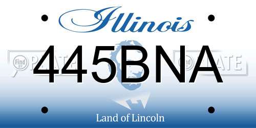 445BNA Illinois License Plate