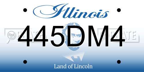 445DM4 Illinois License Plate