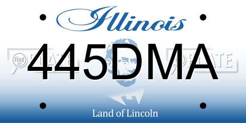 445DMA Illinois License Plate