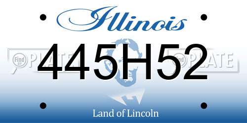 445H52 Illinois License Plate