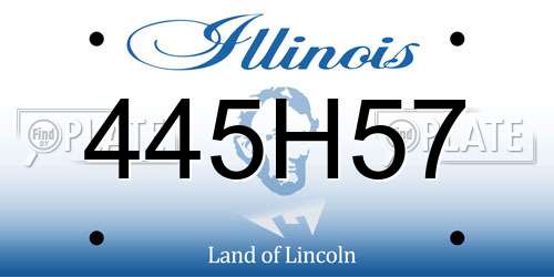 445H57 Illinois License Plate