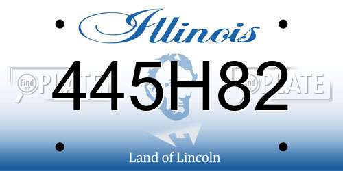 445H82 Illinois License Plate