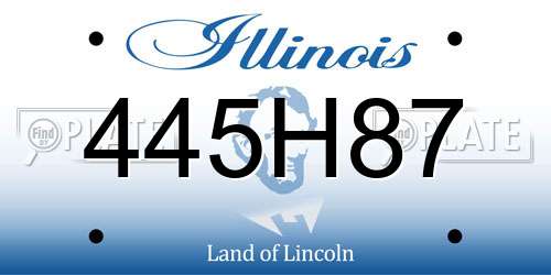 445H87 Illinois License Plate