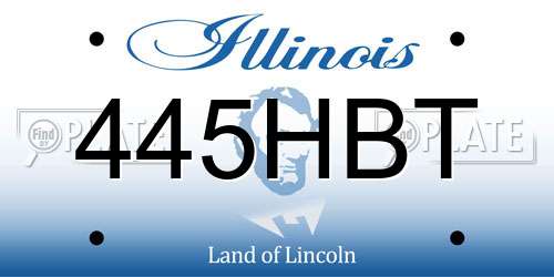 445HBT Illinois License Plate