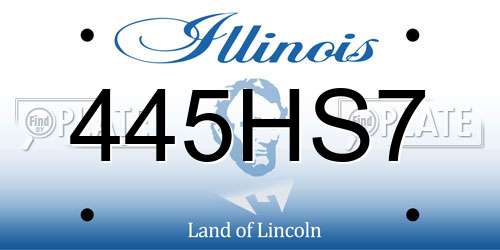 445HS7 Illinois License Plate