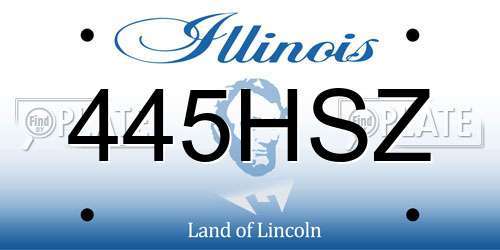 445HSZ Illinois License Plate