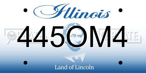 445OM4 Illinois License Plate