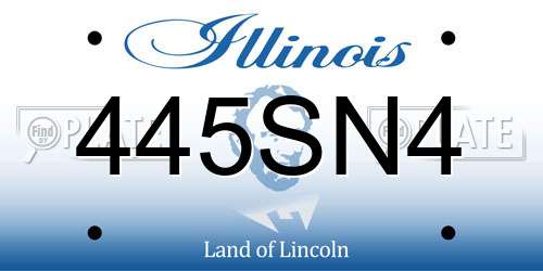 445SN4 Illinois License Plate