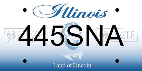 445SNA Illinois License Plate