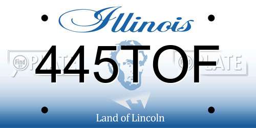 445TOF Illinois License Plate