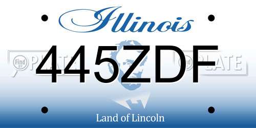 445ZDF Illinois License Plate