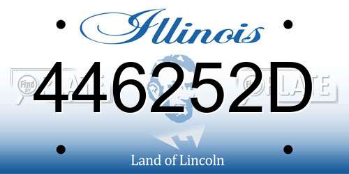 446252D Illinois License Plate