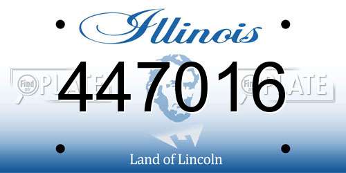 447016 Illinois License Plate