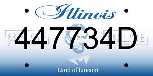 447734D Illinois License Plate