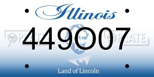 449O07 Illinois License Plate