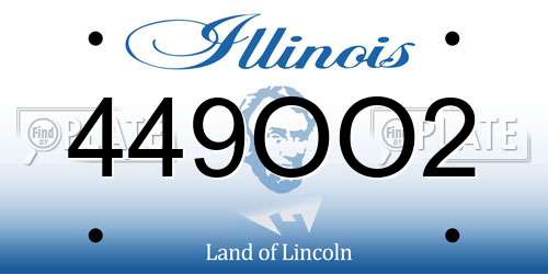 449OO2 Illinois License Plate