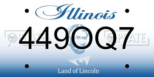449OQ7 Illinois License Plate