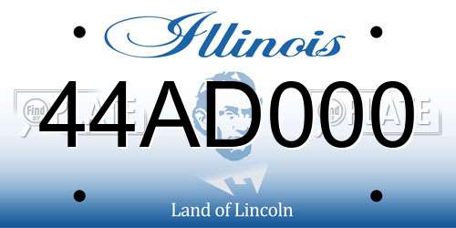 44AD000 Illinois License Plate