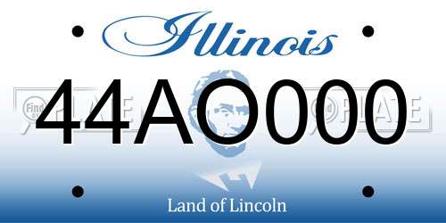 44AO000 Illinois License Plate