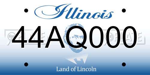 44AQ000 Illinois License Plate