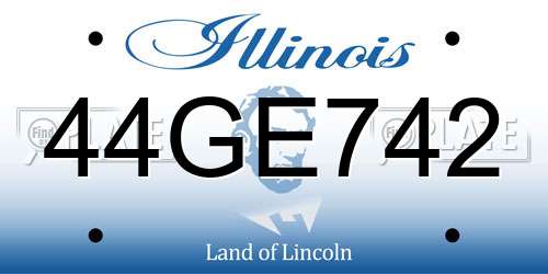 44GE742 Illinois License Plate