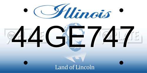 44GE747 Illinois License Plate