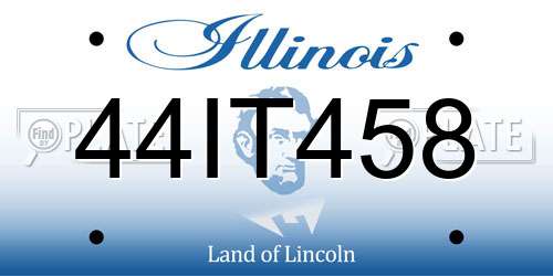 44IT458 Illinois License Plate