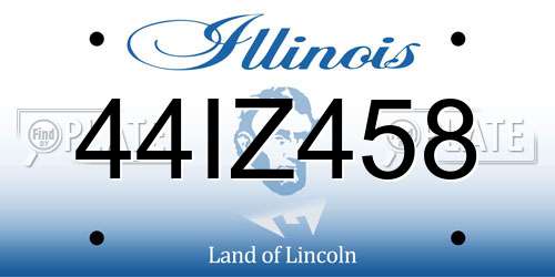 44IZ458 Illinois License Plate