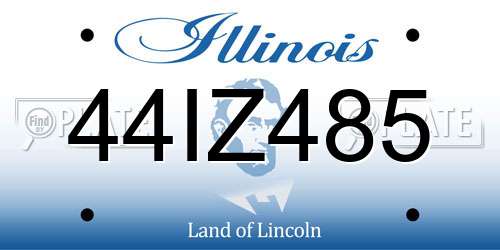 44IZ485 Illinois License Plate