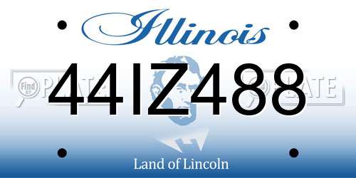 44IZ488 Illinois License Plate