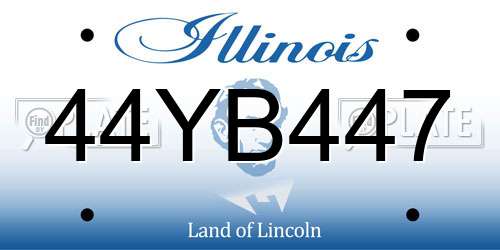 44YB447 Illinois License Plate