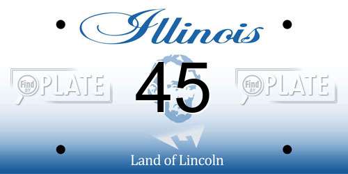 45 Illinois License Plate