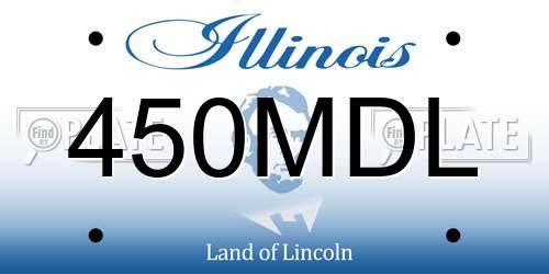 450MDL Illinois License Plate