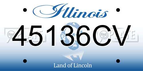 45136CV Illinois License Plate