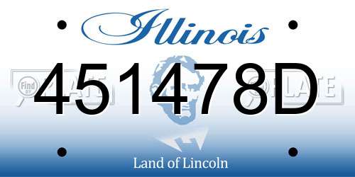 451478D Illinois License Plate