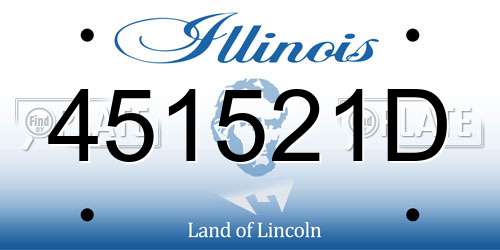 451521D Illinois License Plate