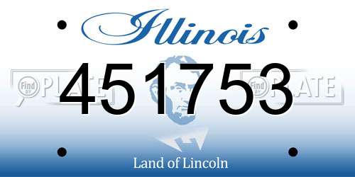 451753 Illinois License Plate