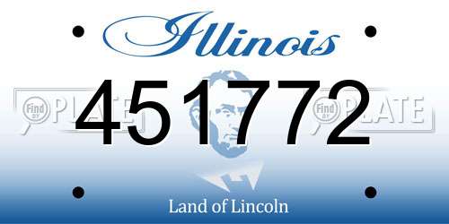 451772 Illinois License Plate